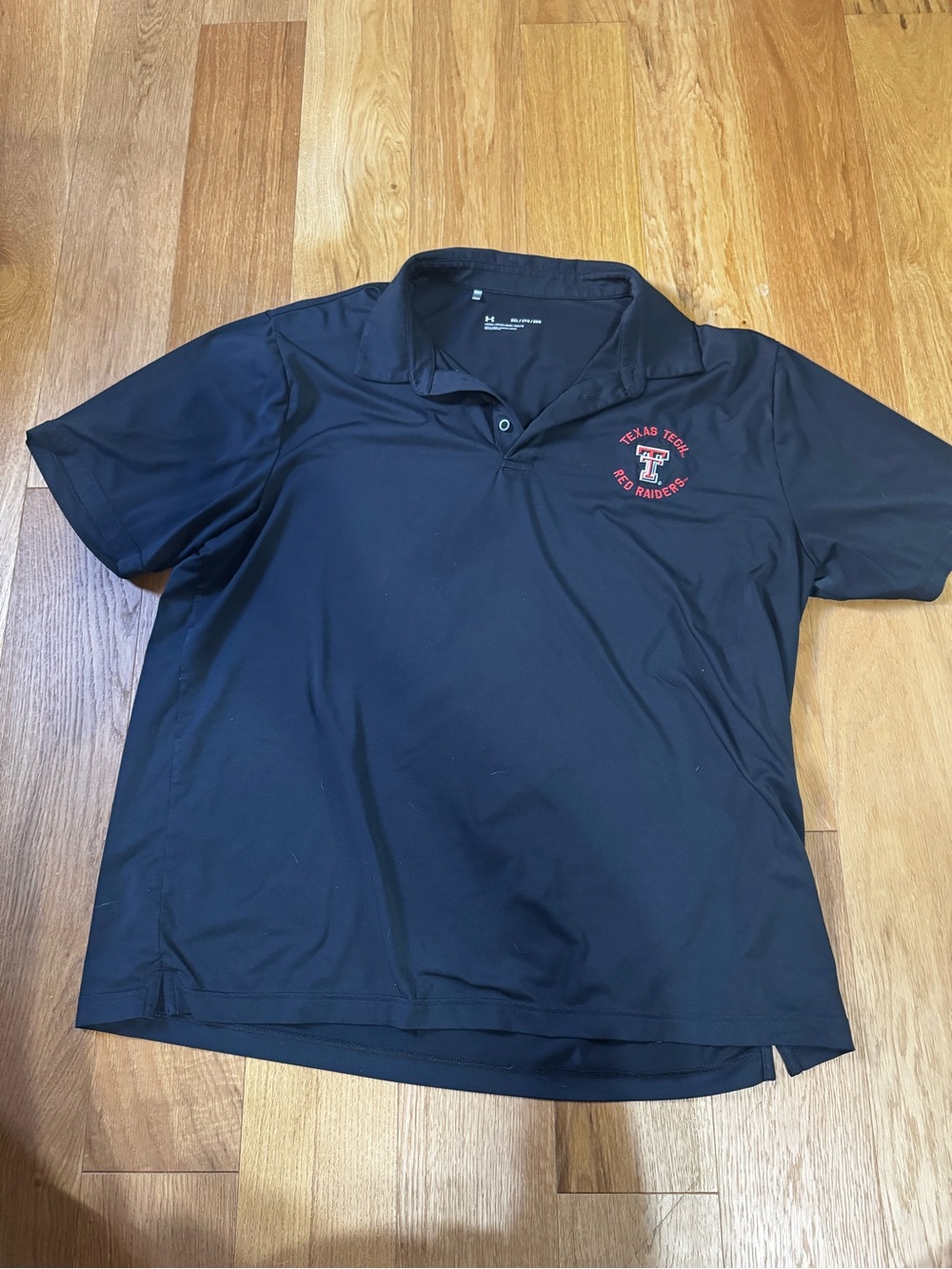 Under Armour Black Polo with Red Texas Tech Logo